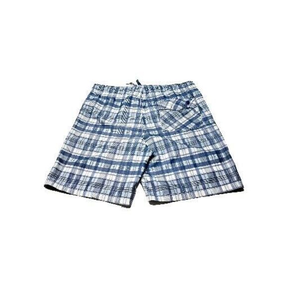 Izod Mens Swim Trunks Size Medium Blue White Plaid NO LINING Read Description - Picture 2 of 16